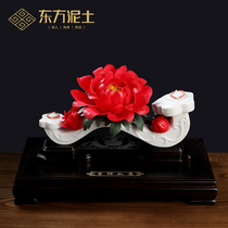 Oriental clay new Chinese rich Ruyi home handmade living room study wine cabinet high-grade ornaments sent to the elderly teacher