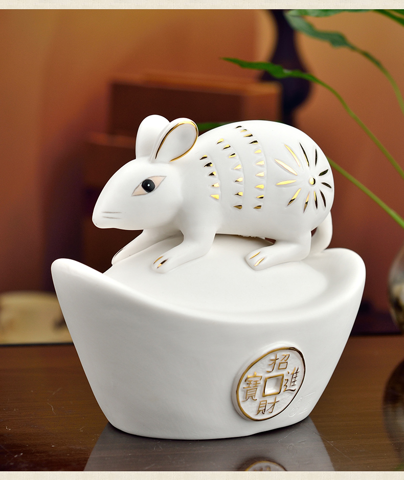 Oriental clay ceramic furnishing articles in 2020, the year of the rat rat rat mascot New year gift activities throughout the year