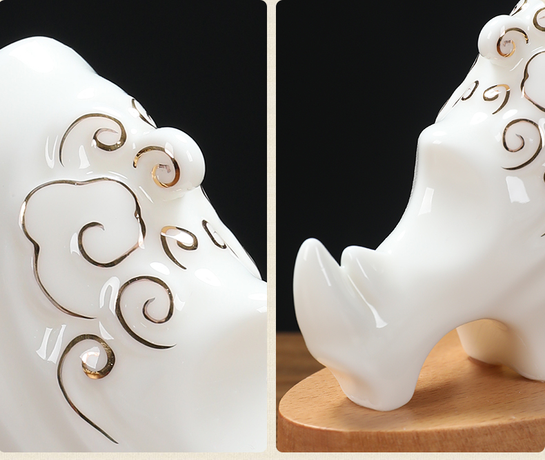 Oriental clay ceramic mascot mouse small place, a 2020 year of the rat New year gifts/cloud a night light