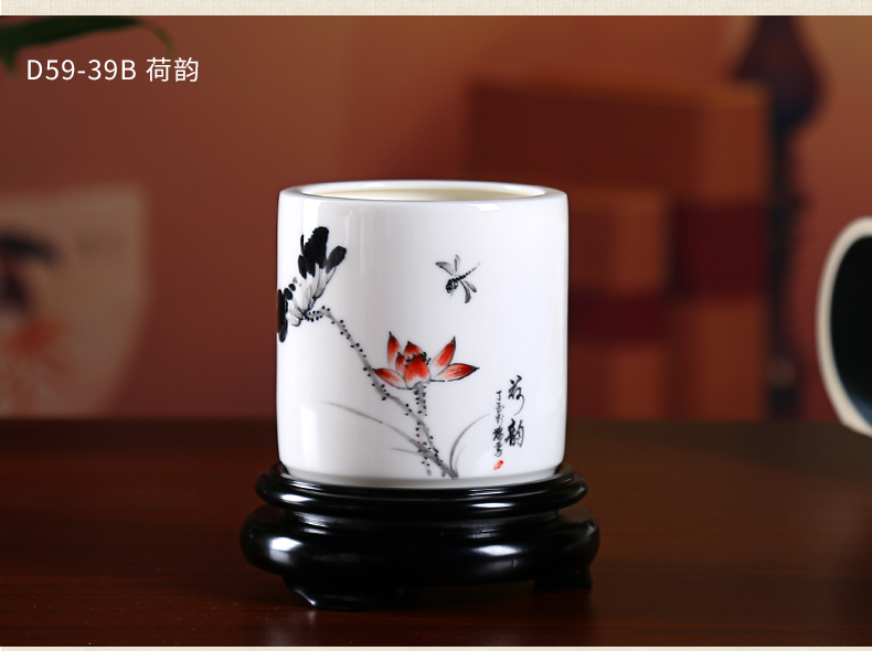 Oriental hand - made ceramic brush pot soil practical office furnishing articles study the elder the teacher commemorative gifts