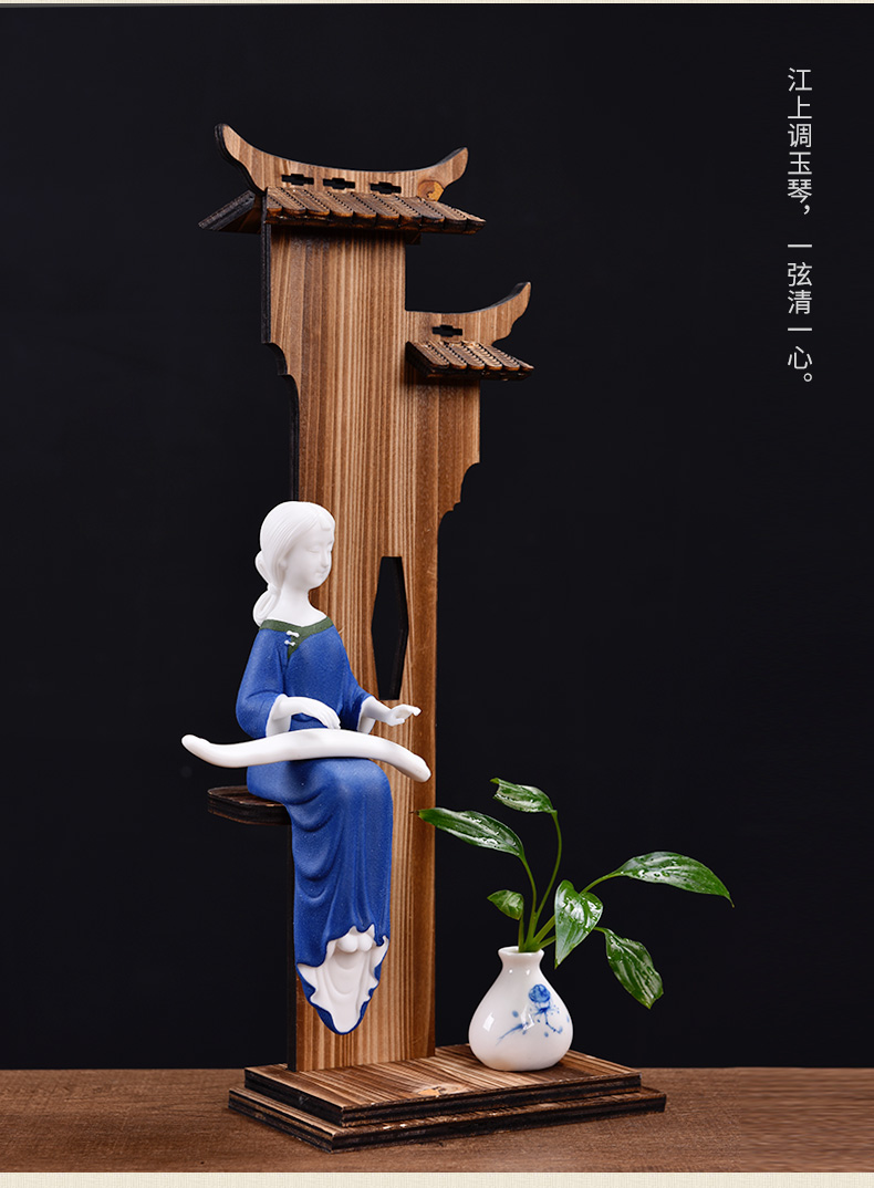 East China clay ceramic ladies furnishing articles wind/the enchanted jiangnan classical characters living room TV cabinet decoration