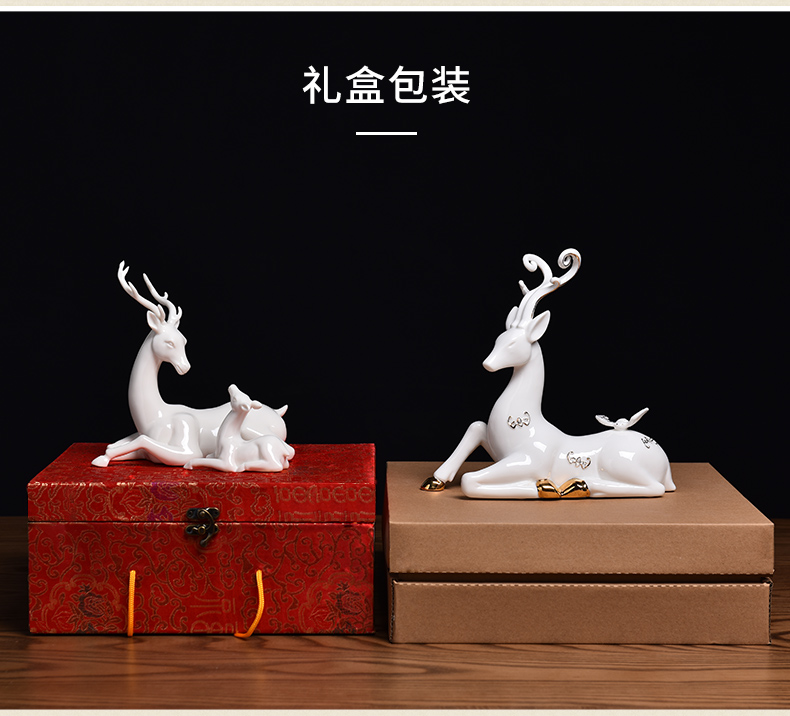 Oriental clay ceramic mother deer furnishing articles home sitting room of TV ark, wine rich ancient frame partition adornment