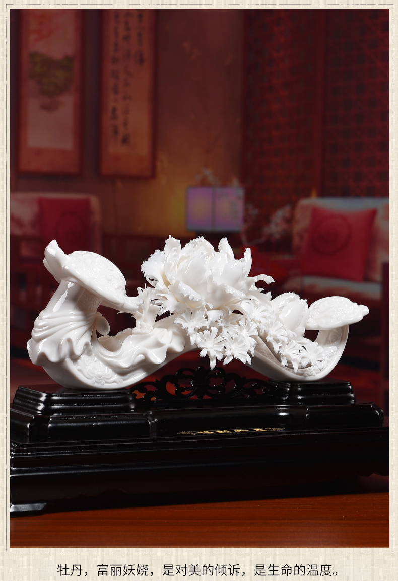 Oriental clay ceramic flower its art best place Chinese wine TV ark, sitting room decoration