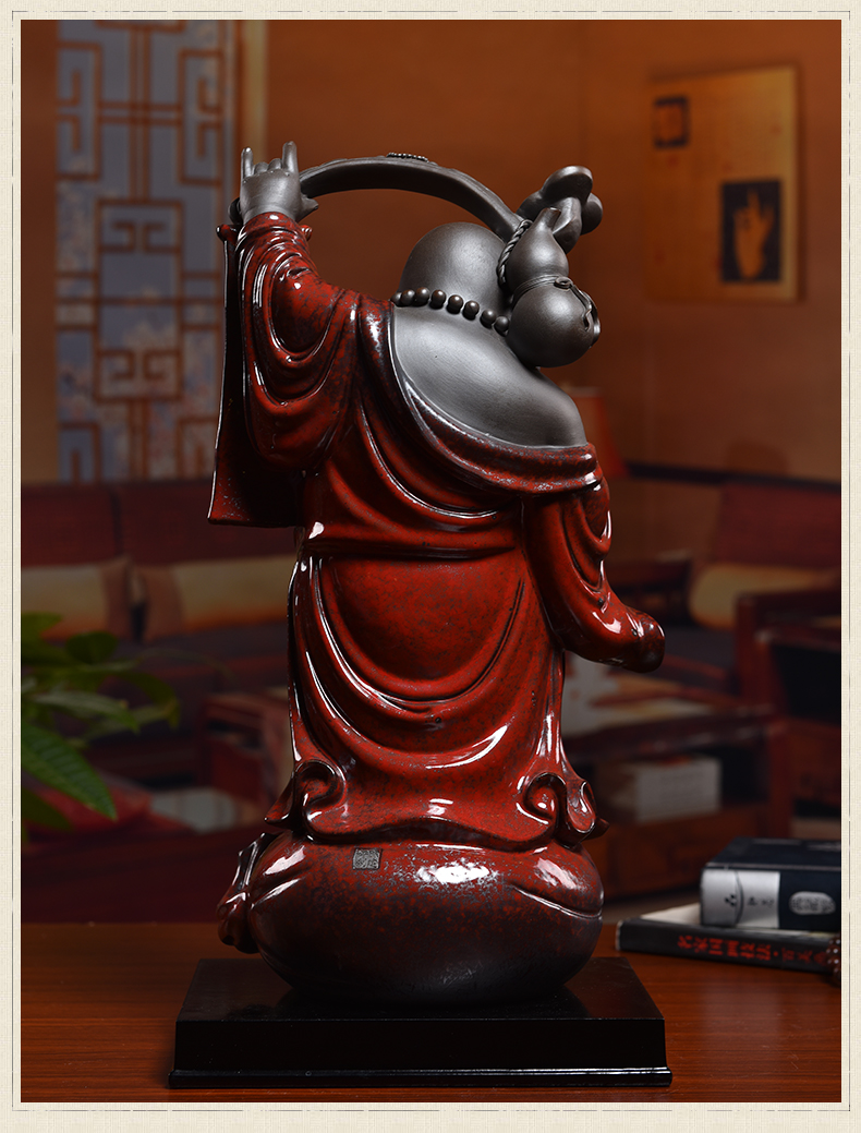 Oriental clay ceramic smiling Buddha furnishing articles of Chinese style household adornment version into gifts/everything goes well