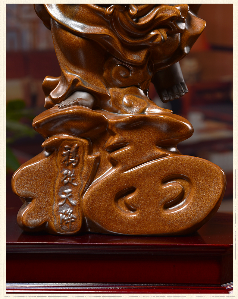 Oriental clay ceramic smiling Buddha maitreya Buddha furnishing articles of Chinese style living room TV cabinet decoration/f from heaven