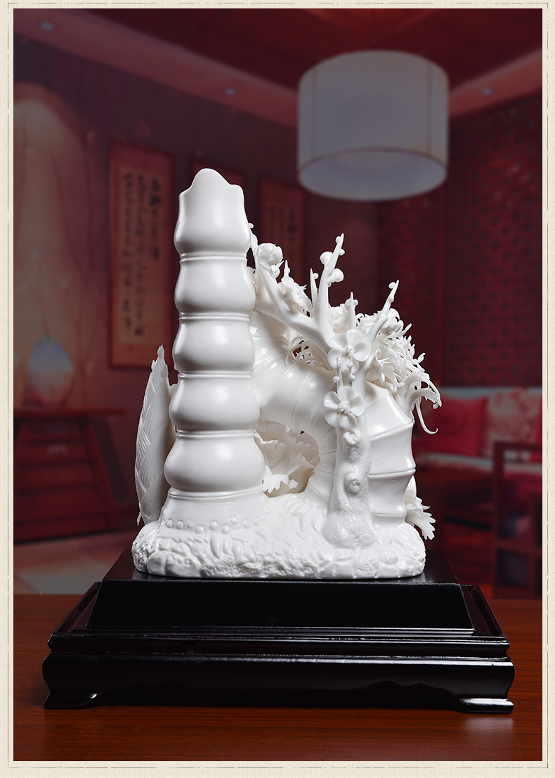 Oriental soil dehua white porcelain ceramic hand, spend handicraft furnishing articles of Chinese style living room decorations/rich