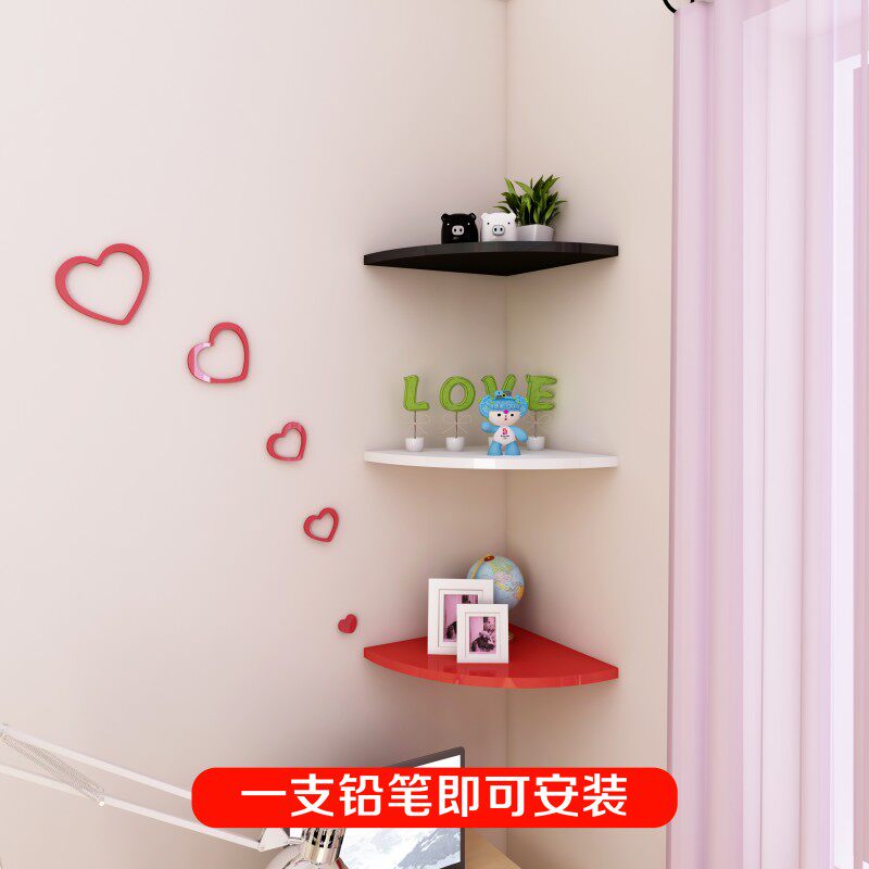 Wall-mounted shelf-free punched bedroom living room wall wall corner corner wall corner wall plate fan partition