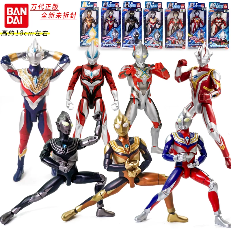 Bandai, Ультра, многосуставная подвижная Ултрамэн Тига, кукла, игрушка, издает звуки