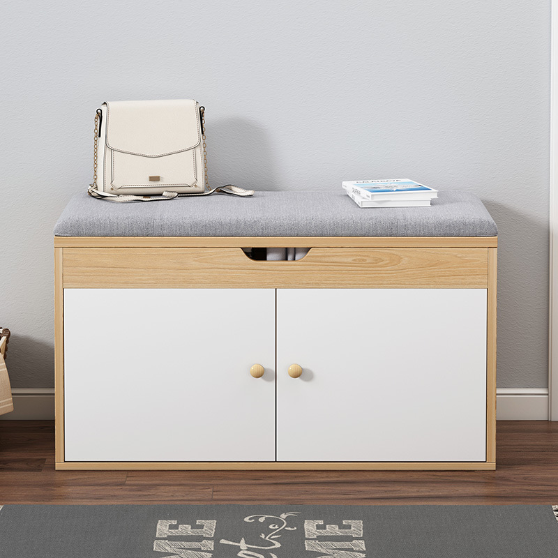 Ins net red simple Europe simple modern shoe stool Nordic shoe cabinet home door large capacity imitation solid wood storage