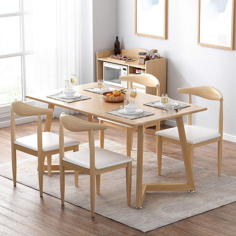 Dining table and chairs Combined modern creative chair Horn Minimu small family Rectangular Hotel Home Dining Table Dining Table