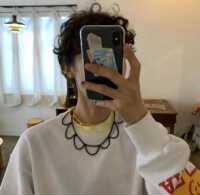 Summer Waves ~ Korean niche designer's same style hand-made beaded lace necklace with wavy edges and contrasting colors
