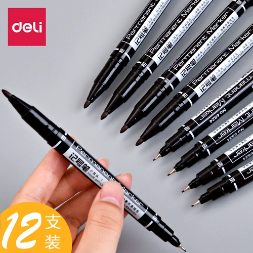 Детский художественный маркер, лайнер для рисования, черные канцтовары, 12 шт, оптовые продажи