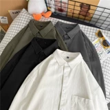 Tide, осенняя рубашка, однотонный трендовый лонгслив, куртка, в корейском стиле, большой размер