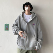 2020 new spring autumn hooded sweater men Korean version of the Tide brand hip hop trend cardigan coat ins clothes tide