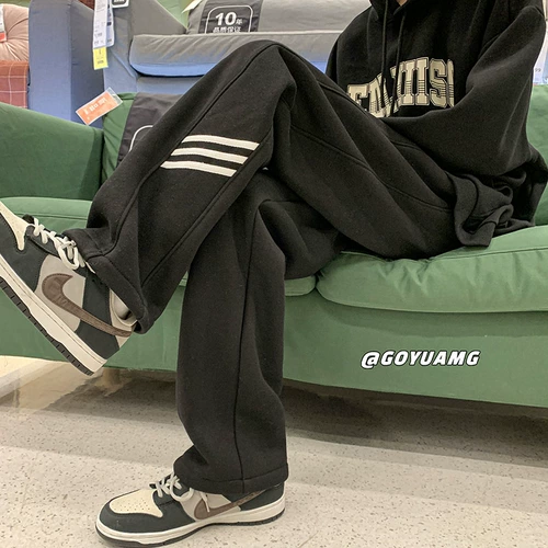 Tide, утепленные демисезонные спортивные трендовые удерживающие тепло штаны для отдыха, оверсайз, свободный прямой крой