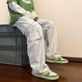 Tide, бордовая униформа медсестры, демисезонные трендовые штаны в стиле хип-хоп, в американском стиле, оверсайз, свободный прямой крой