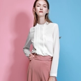 Весенняя шифоновая цветная базовая приятная телу рубашка