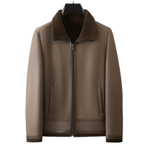 2024 new style genuine leather coat and fur all-in-one jacket for men winter sheepskin jacket 100% lambswool thickened leather jacket
