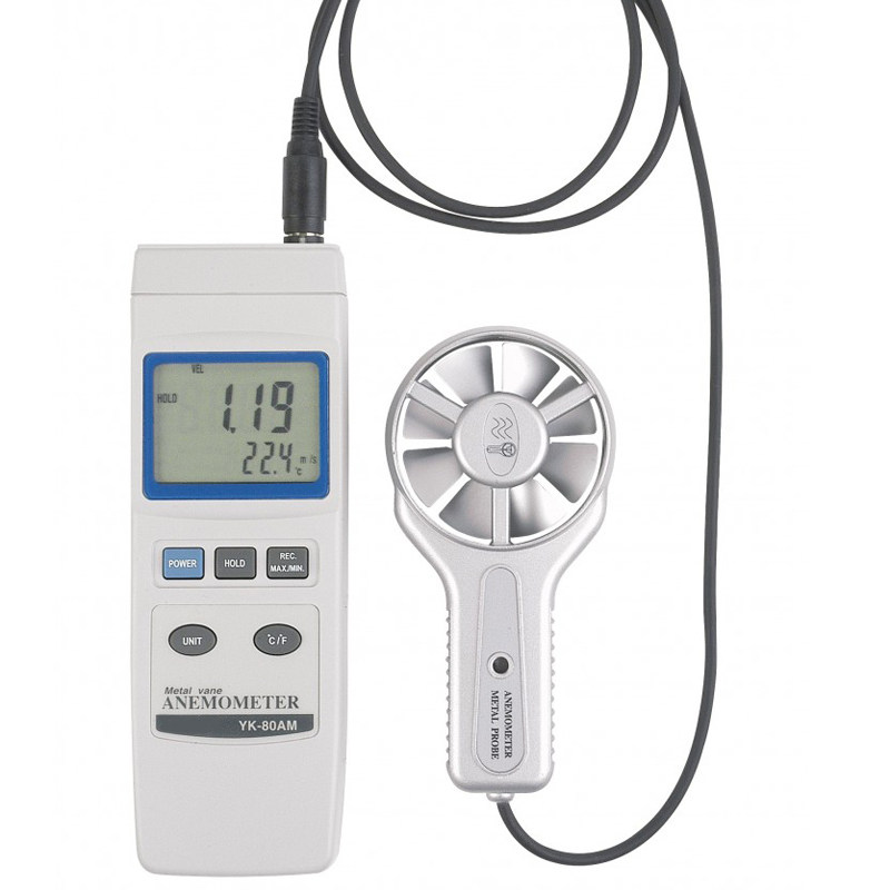 Imported high-precision high temperature resistant metal impeller vane digital wind speed wind temperature meter tester wind speed detector