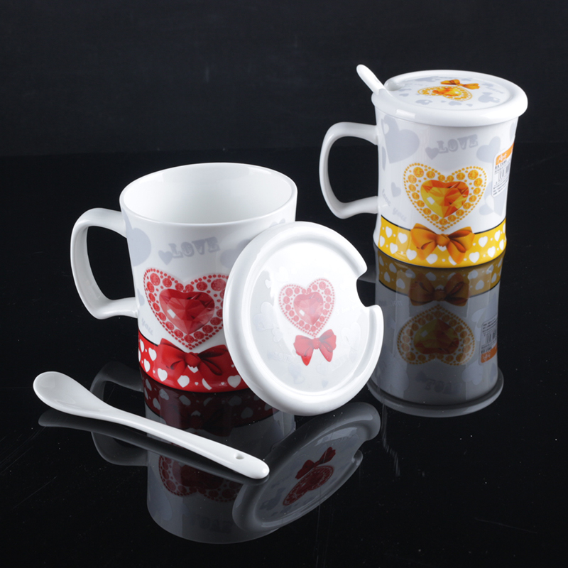 Arst/ya cheng, a cup of coffee with a spoon, milk cup with cover ceramic glass mugs Albert 's dormitory