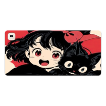 Black Cat Animation Heated Mouse Pad Extra Large Heating Warming Desk Pad Office Mat Desktop Computer Keyboard Electric Hot Plate Hand Warming Desk Pad