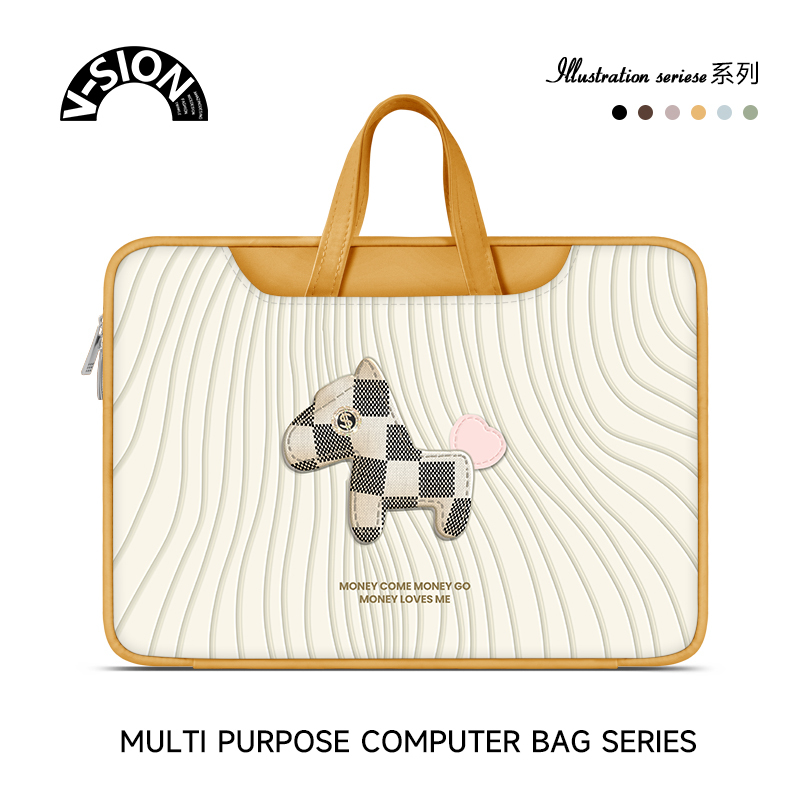 V-Sion Plaid Pony Laptop Heavy-Duty Computer Bag Suitable for Apple MacBook 15.6, 6inch Laptop Bag, Xiaoxin Air 13, Huawei Matebook, Lenovo 14 Inner Sleeve Bag