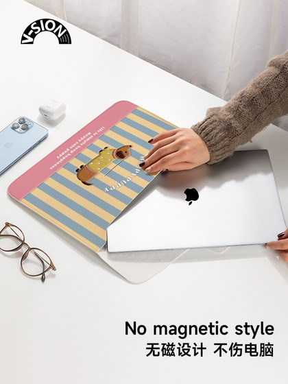 v-sision 귀여운 개 노트북 가방 Huawei Matebook 14 인치 보호 케이스 Lenovo Xiaoxin Pro16 Apple MacBook 15.6 플립 플랫 커버 가방 12 인치