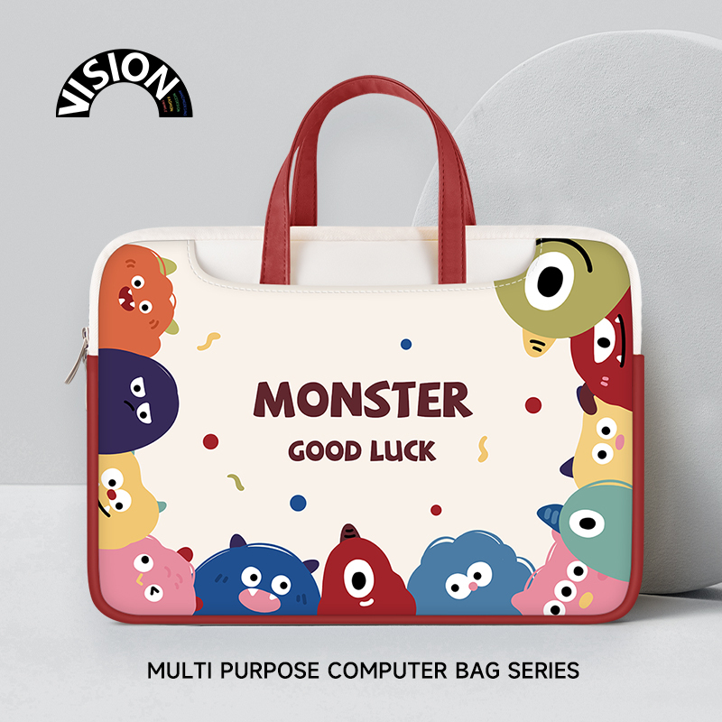 V-Sion Cute Little Monster Laptop Bag, Suitable for Apple MacBook 15.6inch Xiaoxin Air13.3 Huawei Matebook Lenovo Female 14 Inner Sleeve Pro Protective Cover