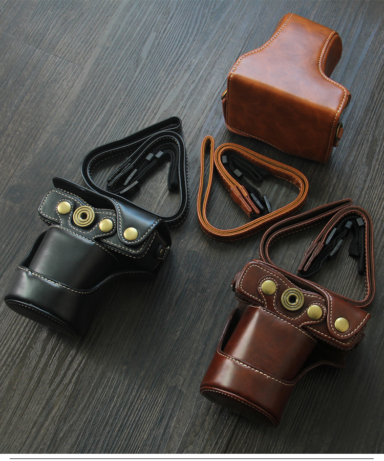 Canon EOS M100 Leather Case M10 m2 micro-camera túi vai eos retro đang chống sốc bảo vệ tay - Phụ kiện máy ảnh kỹ thuật số túi đựng lens