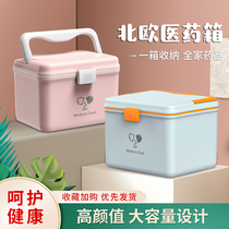 Medicine box Household large medicine box Family-packed portable medicine storage box Large capacity emergency medical box