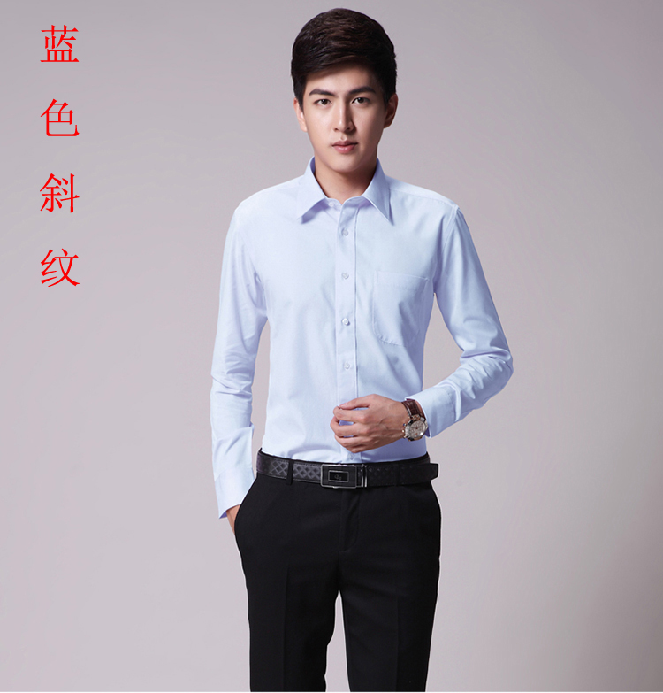 Áo sơ mi trắng nam tay dài Kinh doanh là một chiếc áo yếm cotton mỏng cộng với áo béo cực rộng kích thước lớn màu đen shop thời trang nam