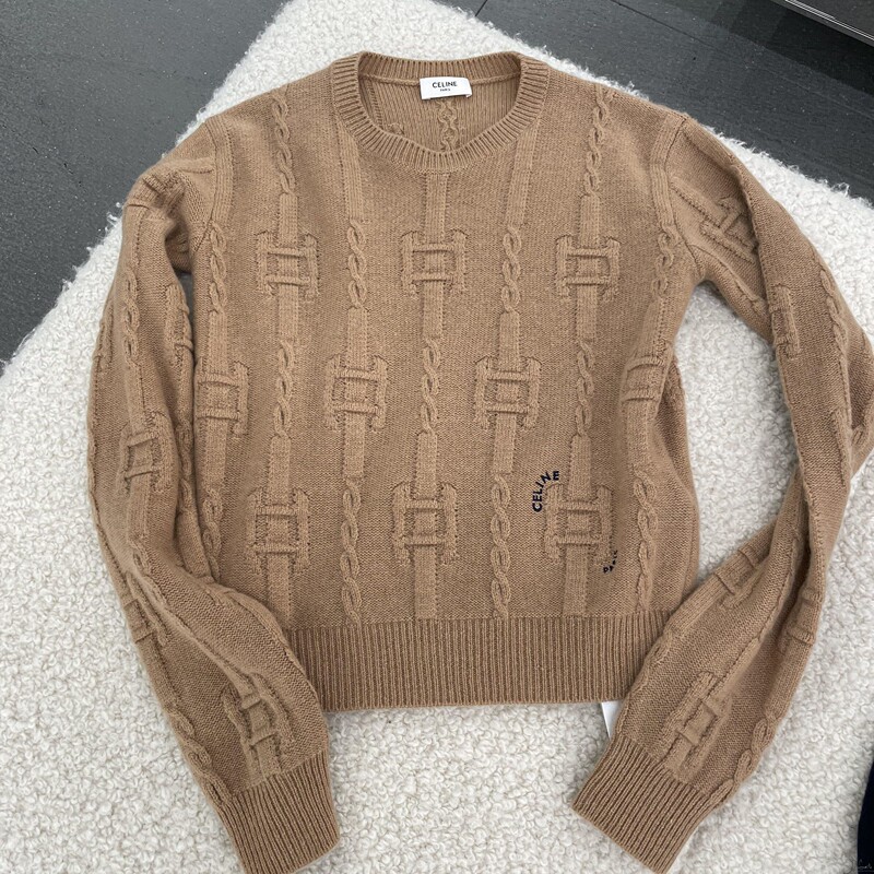 Celine Celine New Classic Embroidered Small Letter Logo Pattern Ribbed Sweater Women's Knitwear Men's Top Celine Celine New Classic Embroidered Small Letter Logo Pattern Ribbed Sweater Women's Knitwear Men's Top