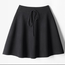 2020 autumn and winter new skirt thin short skirt solid color A-line skirt autumn skirt tutu base skirt knitted