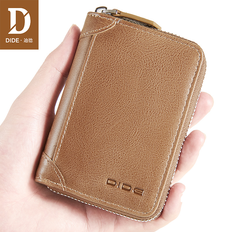 Dide ultra-thin card bag men's multi-position genuine leather card holder business card bag large capacity anti-magnetic credit card cover female small