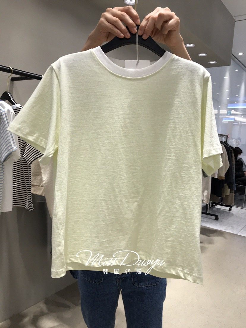 BOUTIQUE SEOULP Korea East gate 2022 Spring new garden collar casual short sleeve T-shirt