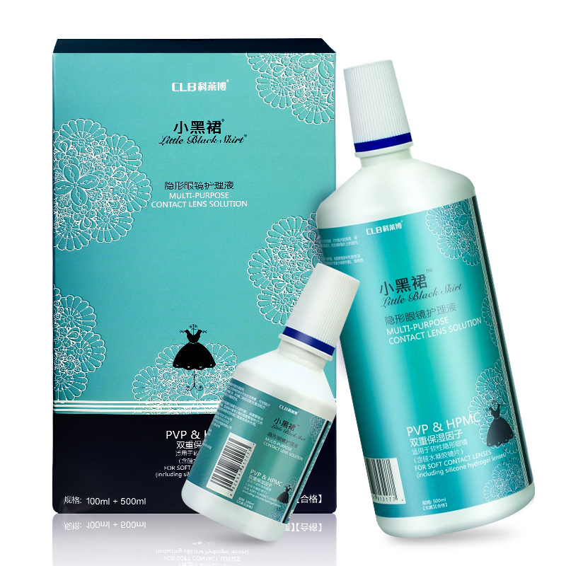 4.9分！科莱博 小黑裙隐形眼镜护理液500ml+100ml组合装