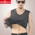 Áo vest nam ấm áp cộng với nhung dày thể thao thể thao cotton bó sát cổ chữ V chạm đáy mùa thu đông áo lông vũ Áo vest cotton