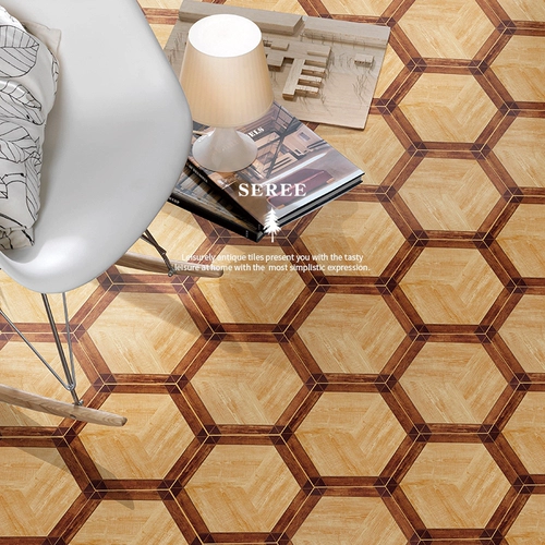 Американская ретро -древесина гексагональная кирпичная гостиная ресторан