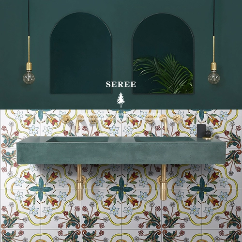 Северная ретро -плитка туалетная кухня и ресторан цветочная пленка плитка гостиная балконная плитка плитка пола на пол 300x300