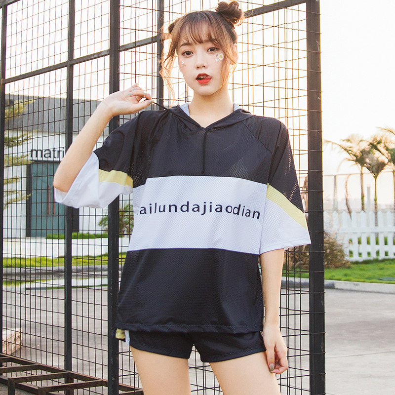 Swimsuit women's summer two-piece four-piece boxer new large size fat mm hot spring cover belly thin sports swimwear conservative