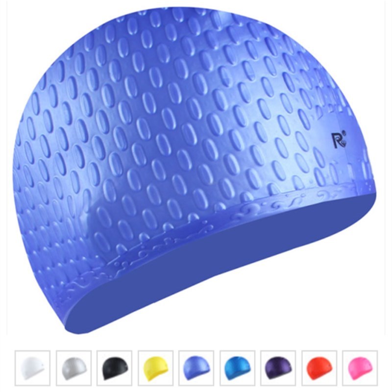 Jui and men and women spa swimming silicone water drop protective hair care waterproof long hair bathing cap 3120