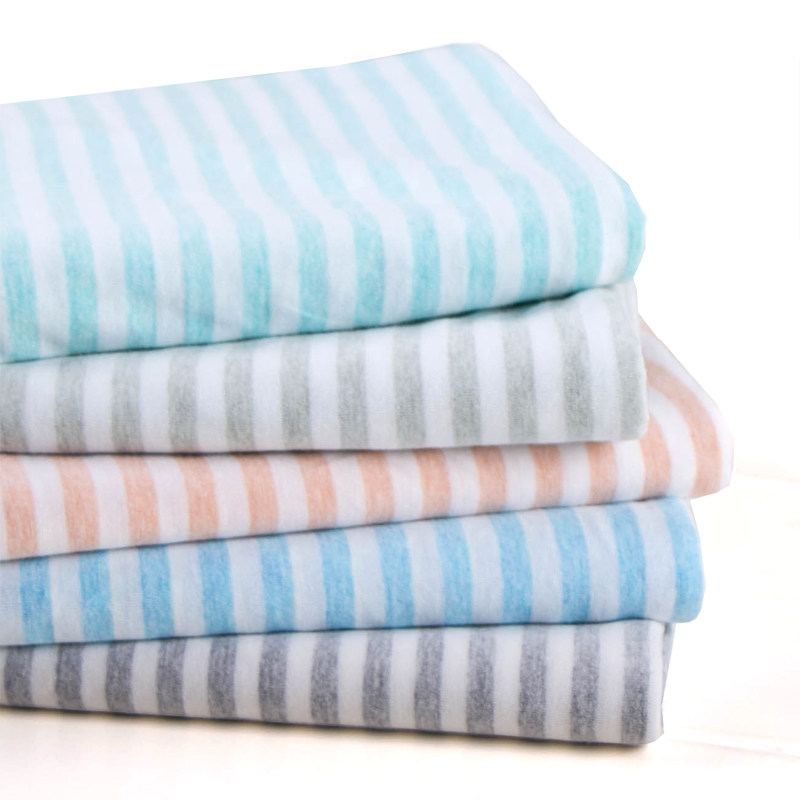 Thin section Natural bamboo fiber knitted fabric male and female baby color woven striped clothing fabrics feel cool and covee