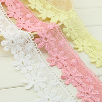 ZAKKA DIY clothes lace daisy flowers pure cotton yarn embroidered flowers Two sides floral shape 7 5CM
