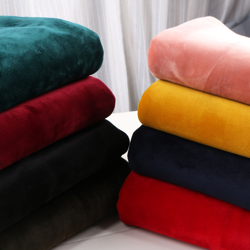 Fall - winter thickening double - sided velvet fabric Feed - woven elastic knitting and plugging high - grade fabric cloth