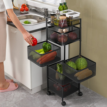 Kitchen rotary vegetable shelving ground multilayer fruit and vegetable storage shelf Home Multi-functional vegetable basket shelving