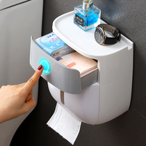 Toilet tissue box toilet toilet paper rack toilet paper box punch-free waterproof paper roll creative paper box