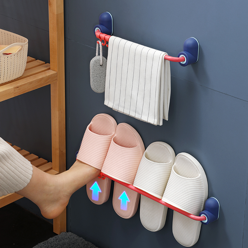 Wall-mounted Bathroom Slippers Shelf Creative Shoes STORAGE FLOOR STAND MAKEUP ROOM TOILET FREE FROM STILETTO DOOR REAR SLIPPERS SHELF