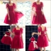 Xiaoyue màu đỏ cha mẹ-con váy mẹ và con gái hoa cô gái nhiếp ảnh công chúa pettiskirt hiển thị sinh nhật catwalk đám cưới - Váy trẻ em