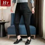 Летний шелковый костюм для отдыха, мужские штаны, в корейском стиле