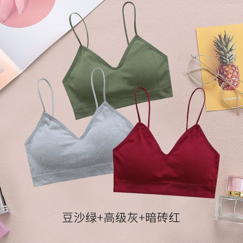 Vẻ đẹp trở lại đồ lót nữ không có vòng thép nhỏ yếm cô gái sinh viên quấn dây đeo ngực miếng đệm ngực tập hợp đáy ống áo ngực - Ống